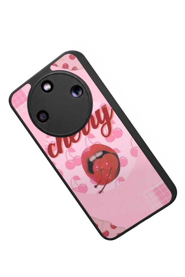 Honor Magic 8 Lite Uyumlu Kiraz Tasarımlı Glossy Premium Kılıf