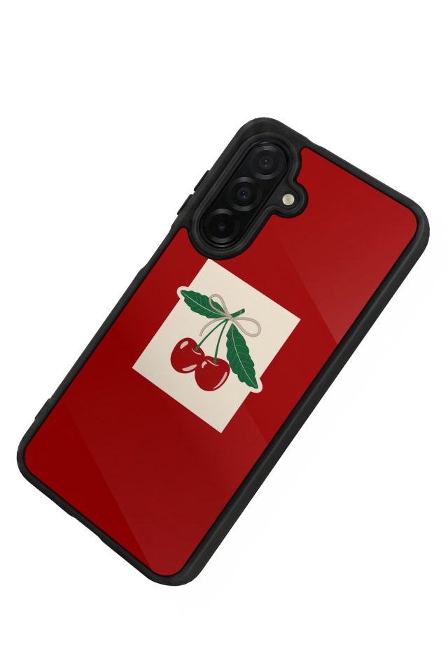 Samsung Galaxy A36 Uyumlu Kiraz Tasarımlı Glossy Premium Kılıf