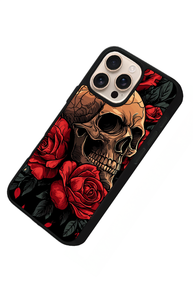iPhone 14 Pro Uyumlu KuruKafa Tasarımlı Glossy Premium Kılıf