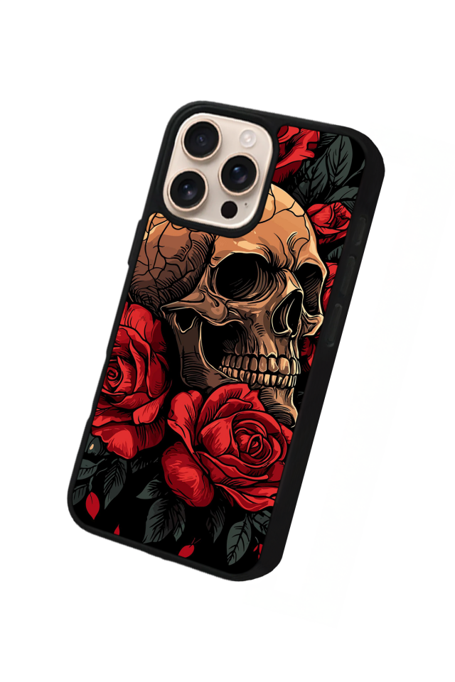 iPhone 14 Pro Uyumlu KuruKafa Tasarımlı Glossy Premium Kılıf