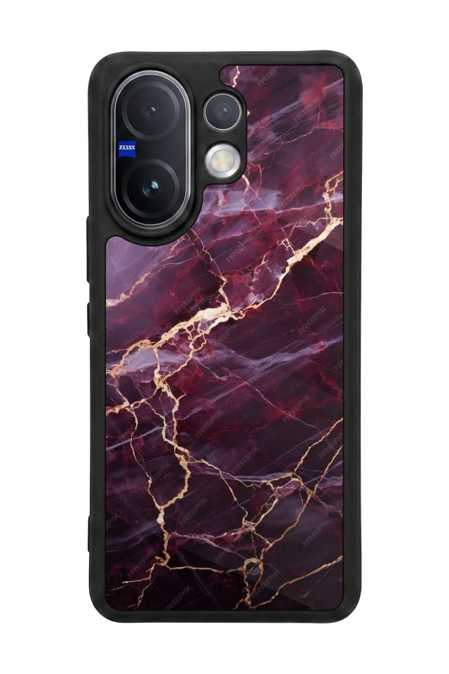 Vivo V60 Uyumlu Mermer Marble Tasarımlı Glossy Premium Kılıf