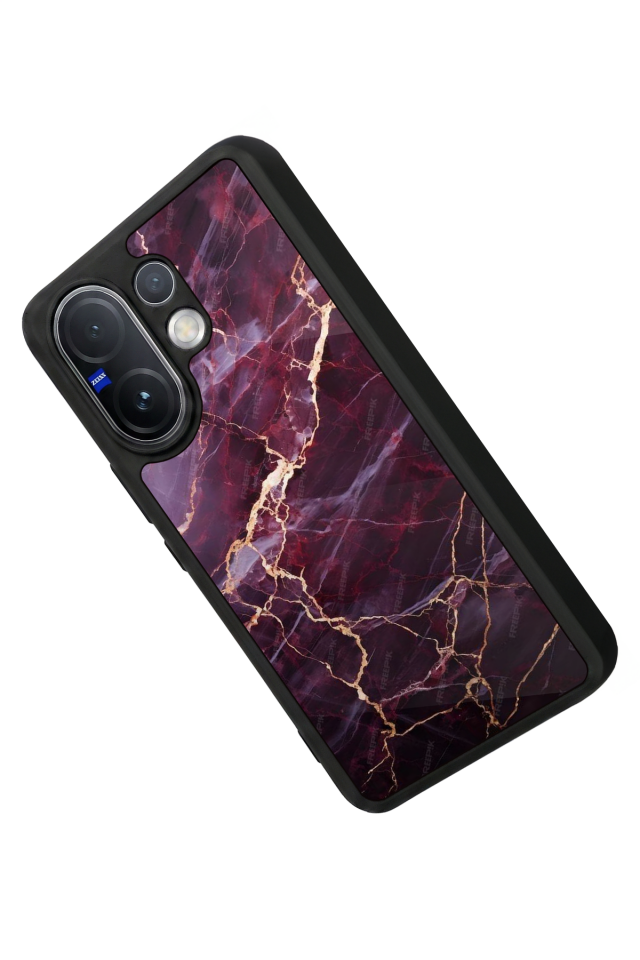 Vivo V60 Uyumlu Mermer Marble Tasarımlı Glossy Premium Kılıf