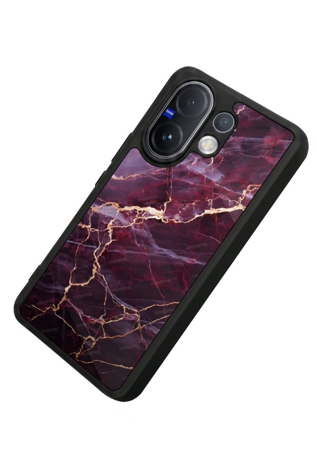 Vivo V60 Uyumlu Mermer Marble Tasarımlı Glossy Premium Kılıf