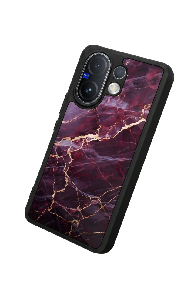 Vivo V60 Uyumlu Mermer Marble Tasarımlı Glossy Premium Kılıf