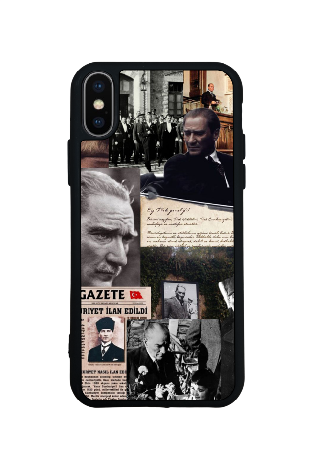 iPhone X/ XS Uyumlu Mustafa Kemal Ataturk Tasarımlı Glossy Premium Kılıf