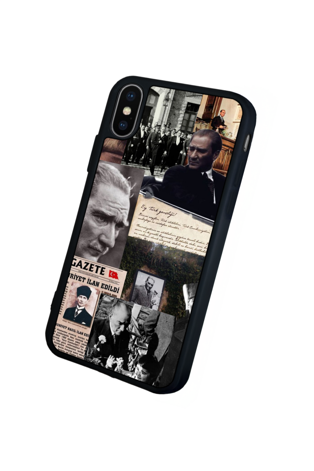 iPhone X/ XS Uyumlu Mustafa Kemal Ataturk Tasarımlı Glossy Premium Kılıf