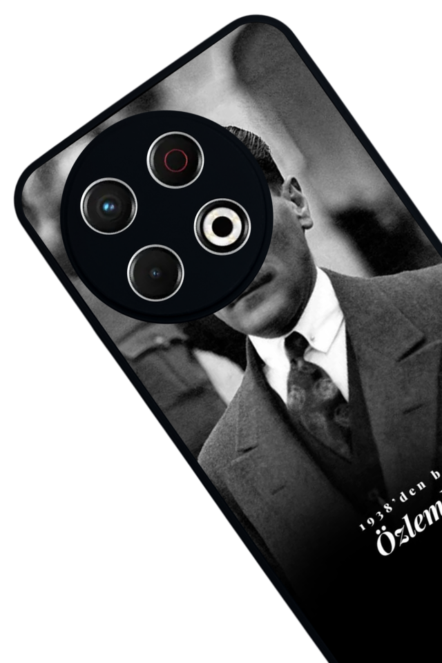 Tecno Spark 30 Pro Uyumlu Mustafa Kemal Ataturk Tasarımlı Glossy Premium Kılıf