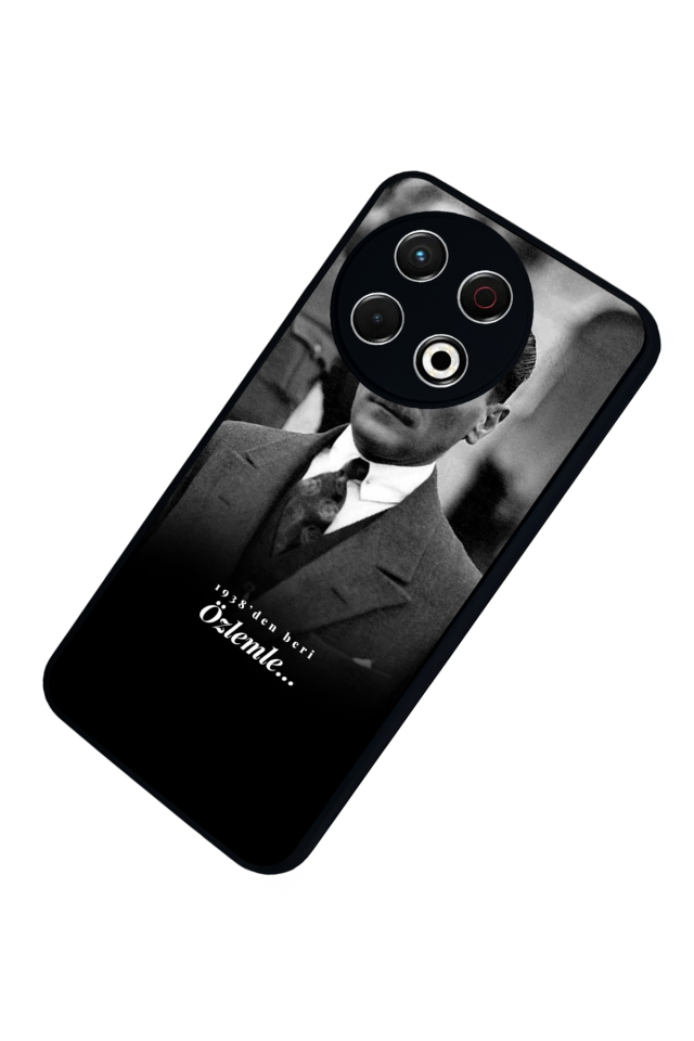 Tecno Spark 30 Pro Uyumlu Mustafa Kemal Ataturk Tasarımlı Glossy Premium Kılıf