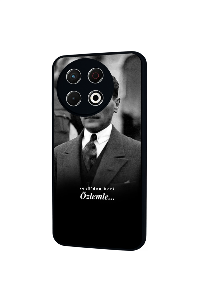 Tecno Spark 30 Pro Uyumlu Mustafa Kemal Ataturk Tasarımlı Glossy Premium Kılıf