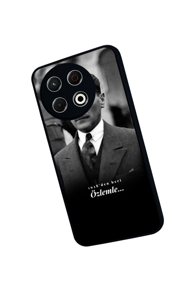 Tecno Spark 30 Pro Uyumlu Mustafa Kemal Ataturk Tasarımlı Glossy Premium Kılıf
