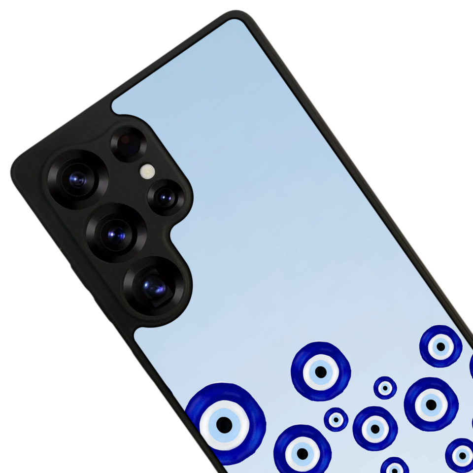 Samsung Galaxy S25 Ultra Uyumlu Nazar Tasarımlı Glossy Premium Kılıf