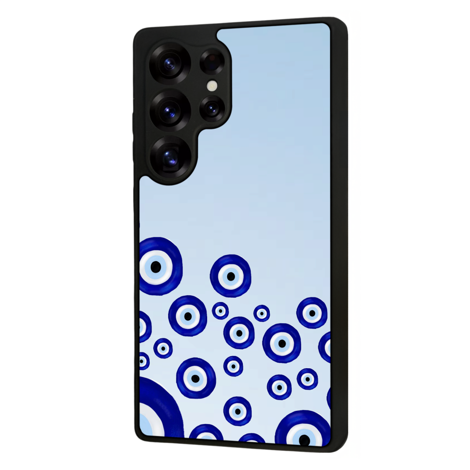 Samsung Galaxy S25 Ultra Uyumlu Nazar Tasarımlı Glossy Premium Kılıf