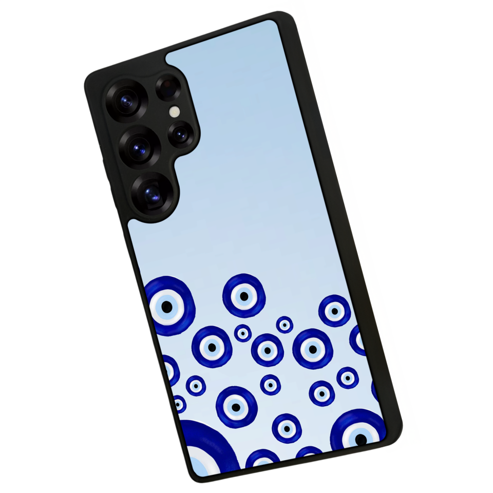 Samsung Galaxy S25 Ultra Uyumlu Nazar Tasarımlı Glossy Premium Kılıf