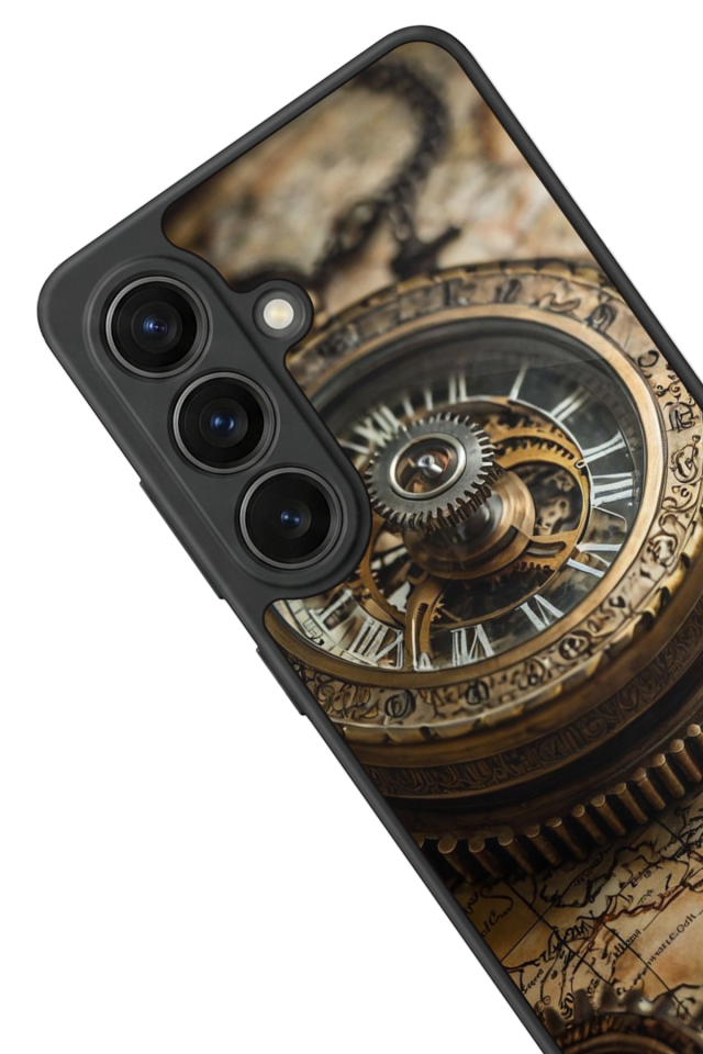 Samsung Galaxy S26 Uyumlu Pusula Tasarımlı Glossy Premium Kılıf