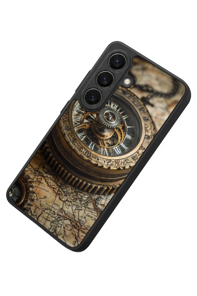 Samsung Galaxy S26 Uyumlu Pusula Tasarımlı Glossy Premium Kılıf