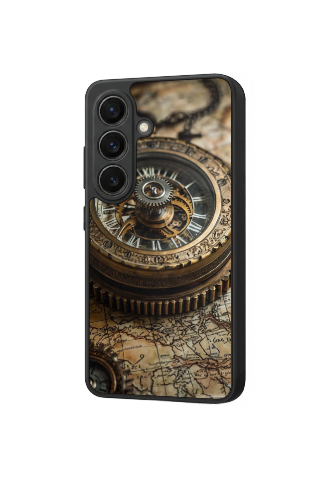 Samsung Galaxy S26 Uyumlu Pusula Tasarımlı Glossy Premium Kılıf