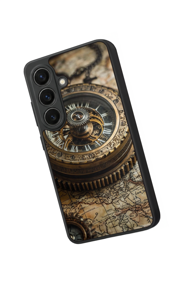 Samsung Galaxy S26 Uyumlu Pusula Tasarımlı Glossy Premium Kılıf