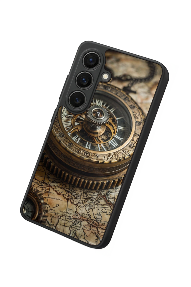 Samsung Galaxy S26 Uyumlu Pusula Tasarımlı Glossy Premium Kılıf