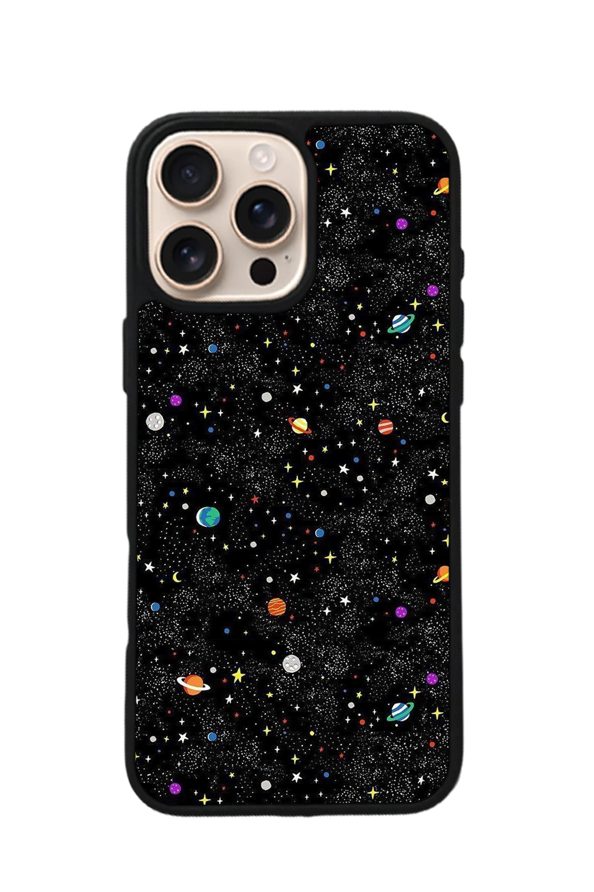 iPhone 16 Pro Uyumlu Uzay Tasarımlı Glossy Premium Kılıf