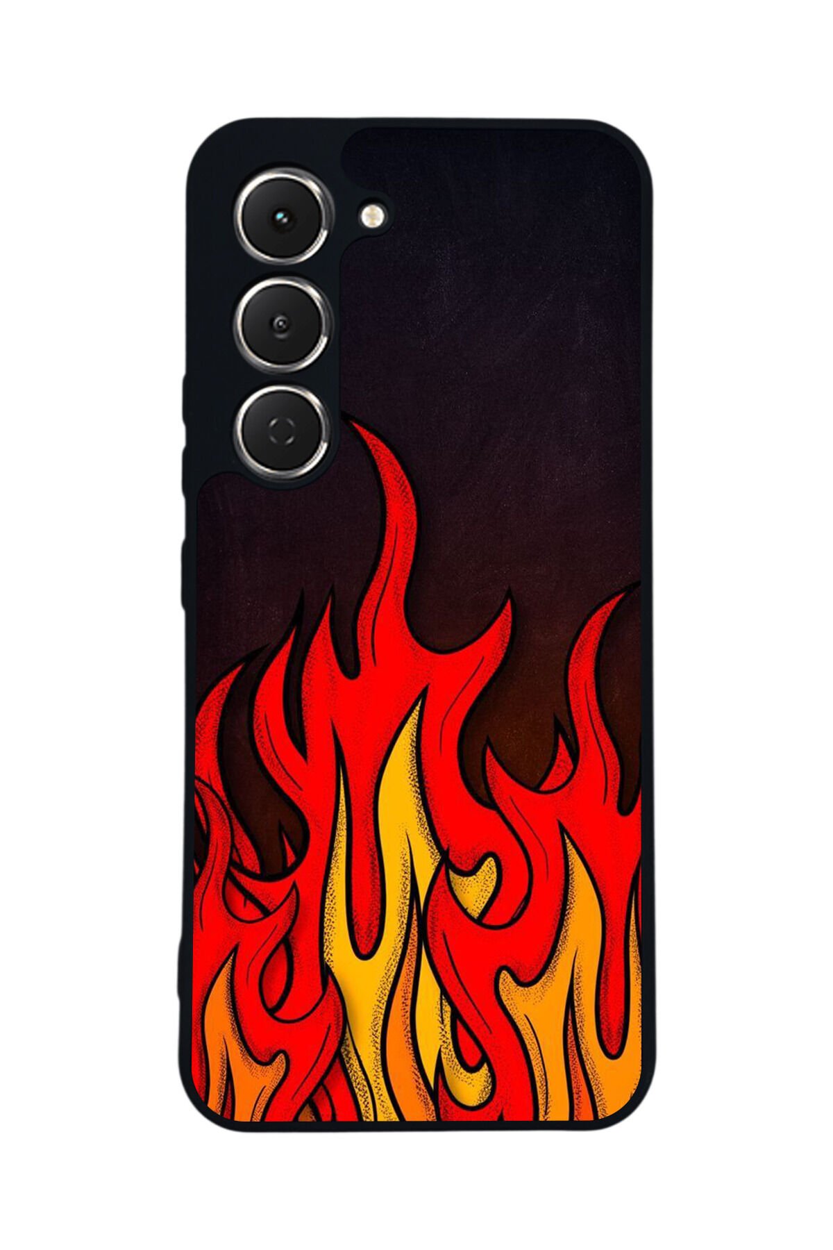 Tecno Spark 40 Pro Uyumlu Retro Flame Patterns Tasarımlı Glossy Premium Kılıf