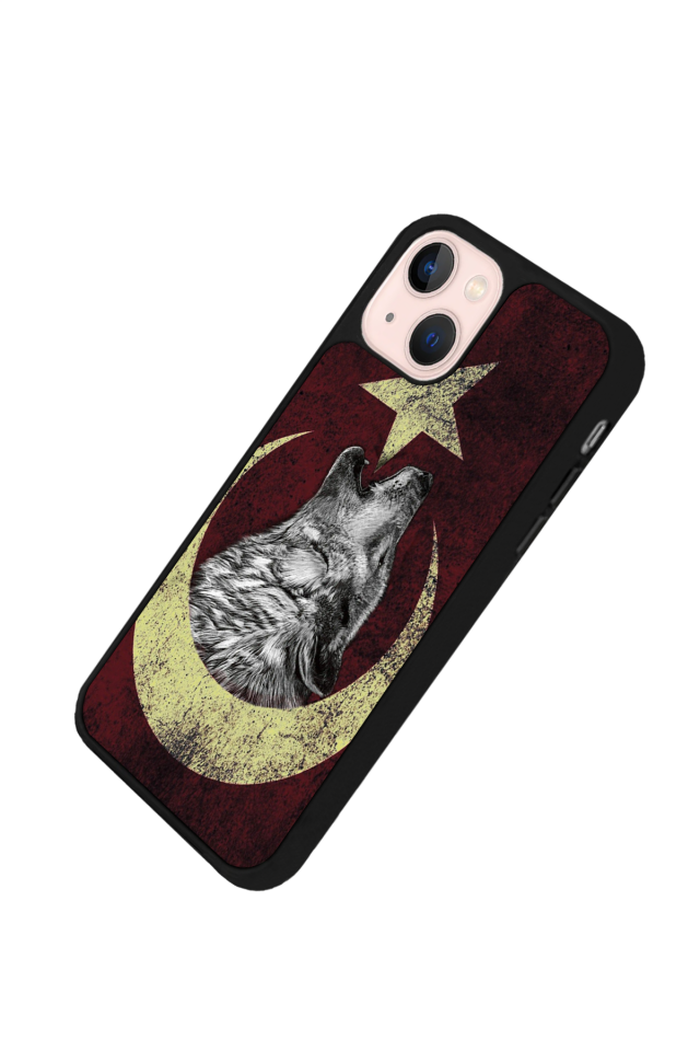 iPhone 14 Plus Uyumlu Bozkurt Tasarımlı Glossy Premium Kılıf