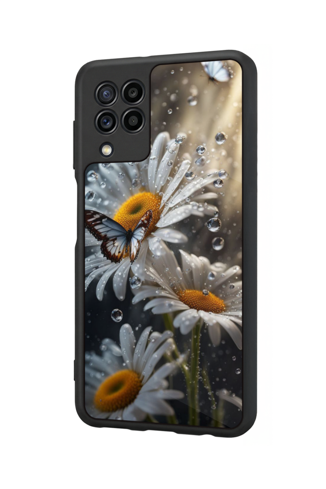 Samsung Galaxy M32 Uyumlu Cicek Tasarımlı Glossy Premium Kılıf