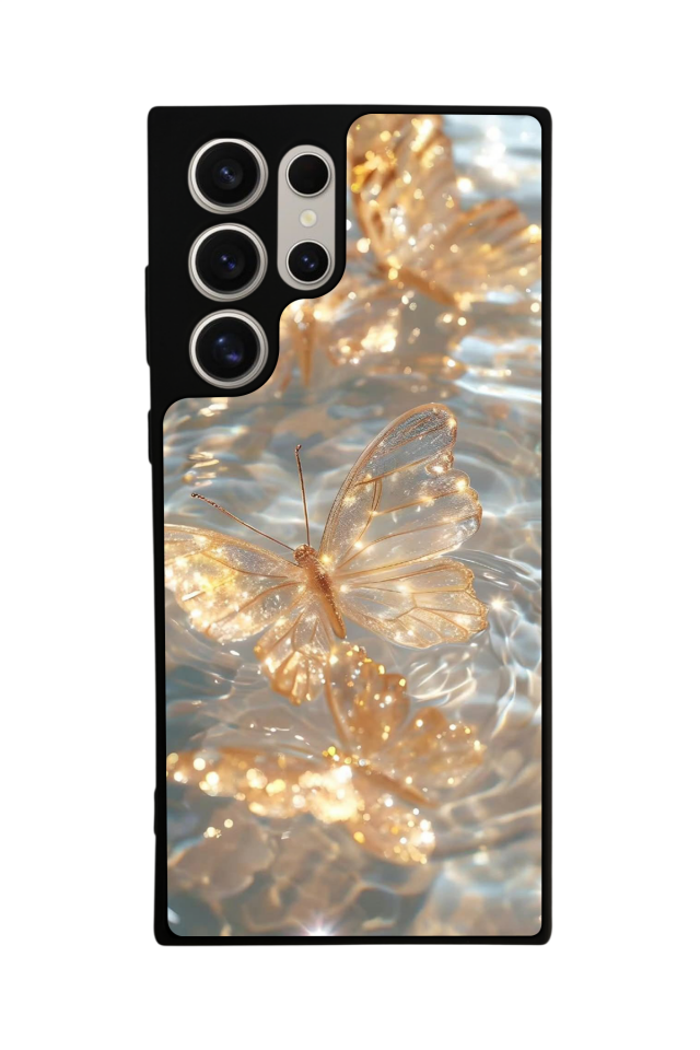 Samsung Galaxy S23 Ultra Uyumlu Kelebek Tasarımlı Glossy Premium Kılıf