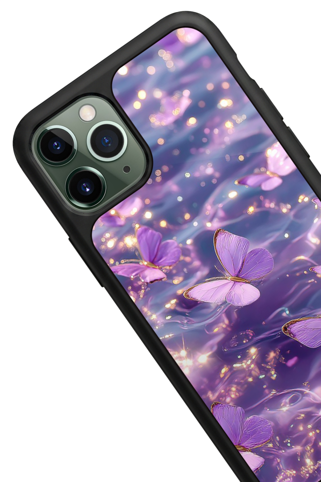 iPhone 11 Pro Uyumlu Kelebek Tasarımlı Glossy Premium Kılıf