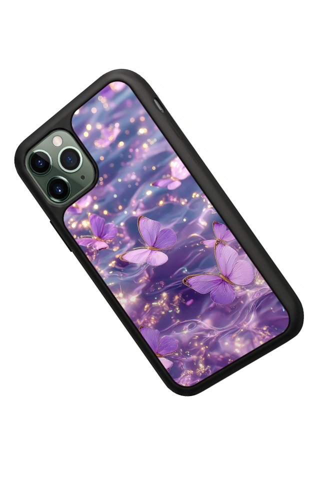 iPhone 11 Pro Uyumlu Kelebek Tasarımlı Glossy Premium Kılıf