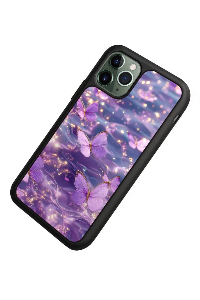 iPhone 11 Pro Uyumlu Kelebek Tasarımlı Glossy Premium Kılıf