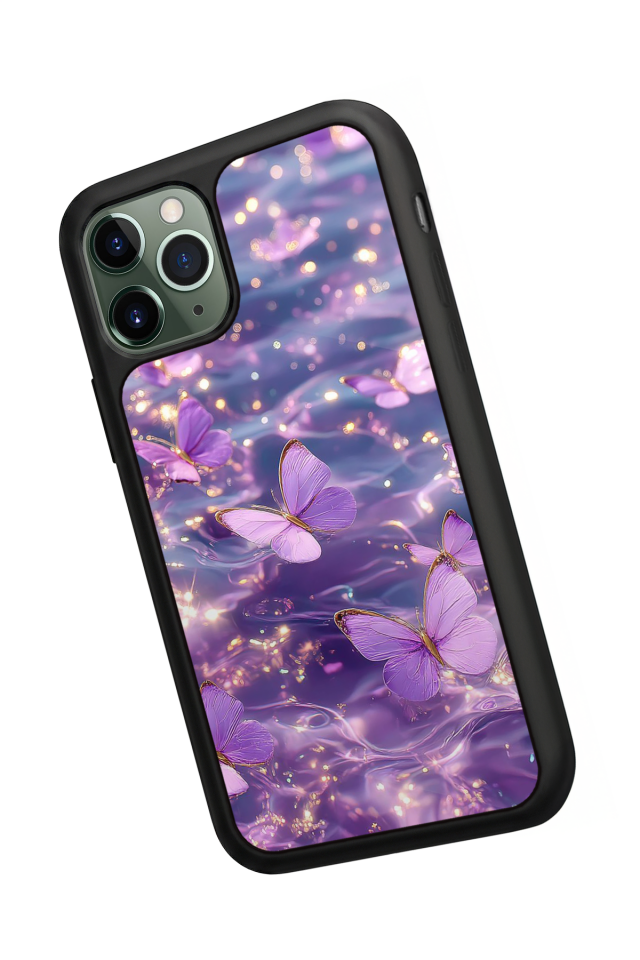 iPhone 11 Pro Uyumlu Kelebek Tasarımlı Glossy Premium Kılıf