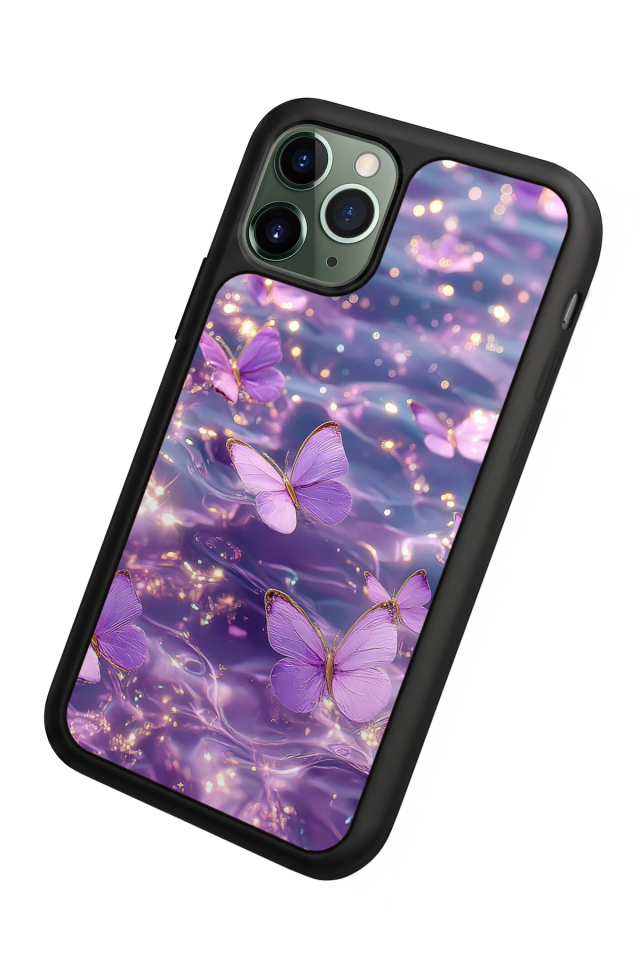 iPhone 11 Pro Uyumlu Kelebek Tasarımlı Glossy Premium Kılıf