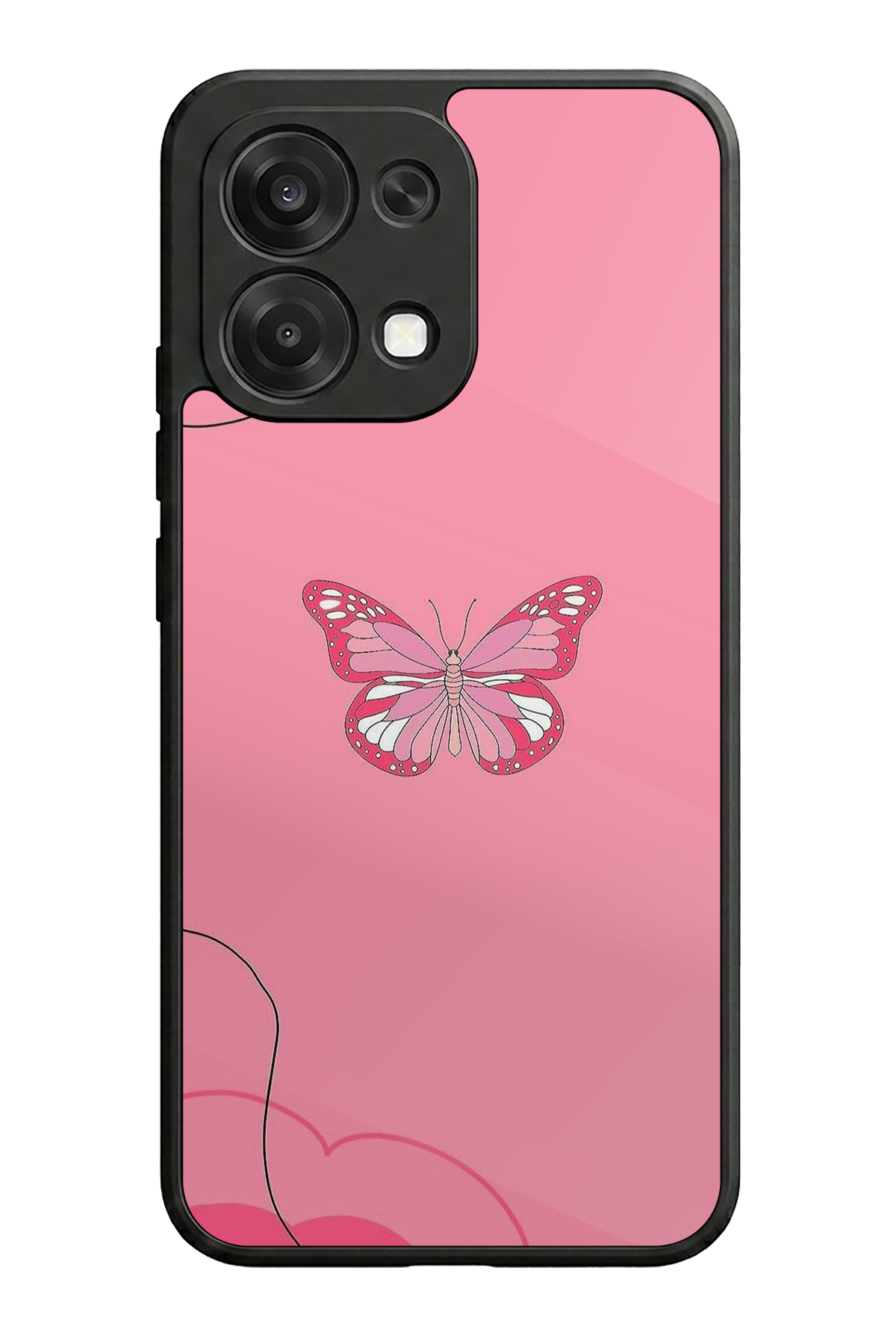 Oppo A6 Pro Uyumlu Kelebek Tasarımlı Glossy Premium Kılıf