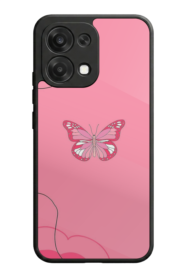 Oppo A6 Pro Uyumlu Kelebek Tasarımlı Glossy Premium Kılıf