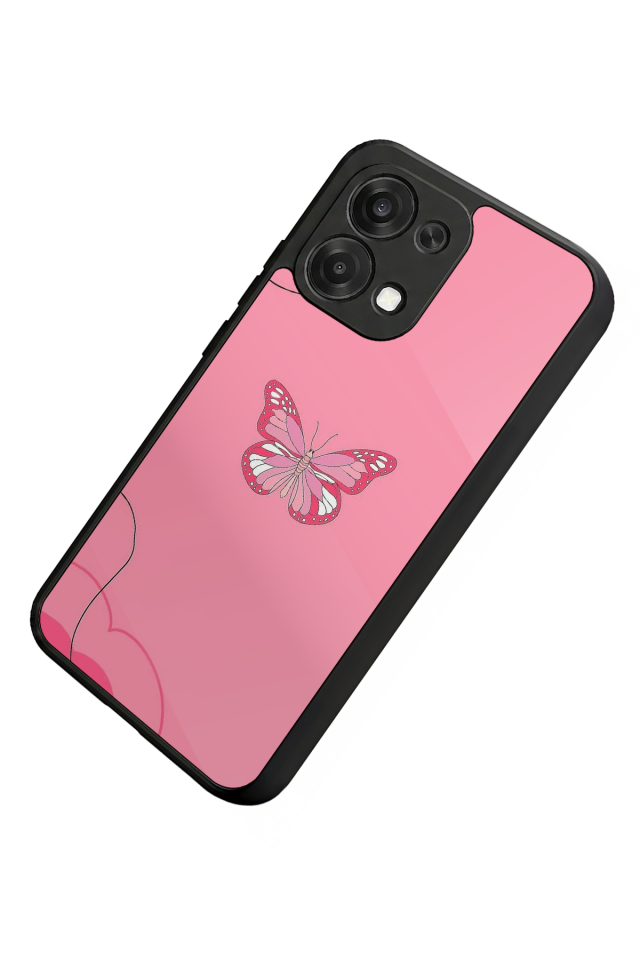 Oppo A6 Pro Uyumlu Kelebek Tasarımlı Glossy Premium Kılıf