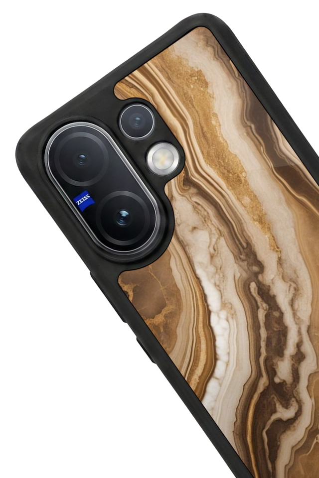 Vivo V60 Uyumlu Mermer Marble Tasarımlı Glossy Premium Kılıf