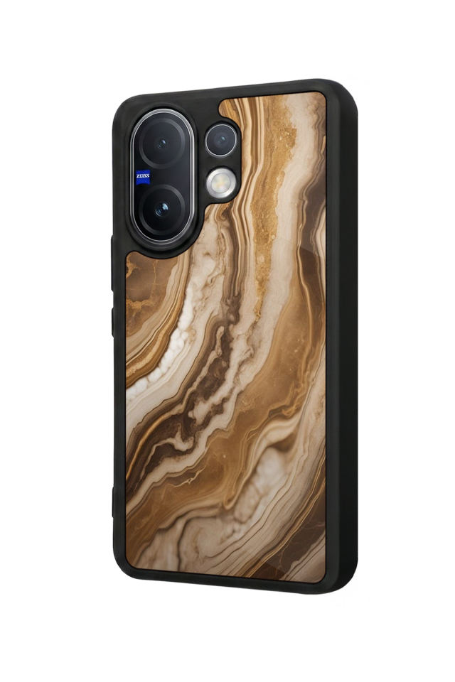Vivo V60 Uyumlu Mermer Marble Tasarımlı Glossy Premium Kılıf