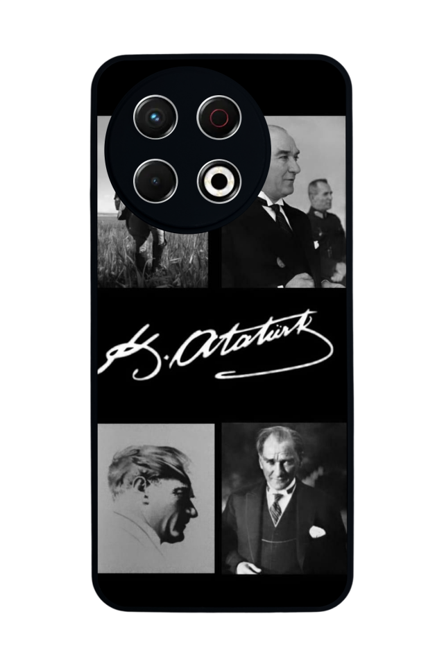 Tecno Spark 30 Pro Uyumlu Mustafa Kemal Ataturk Tasarımlı Glossy Premium Kılıf