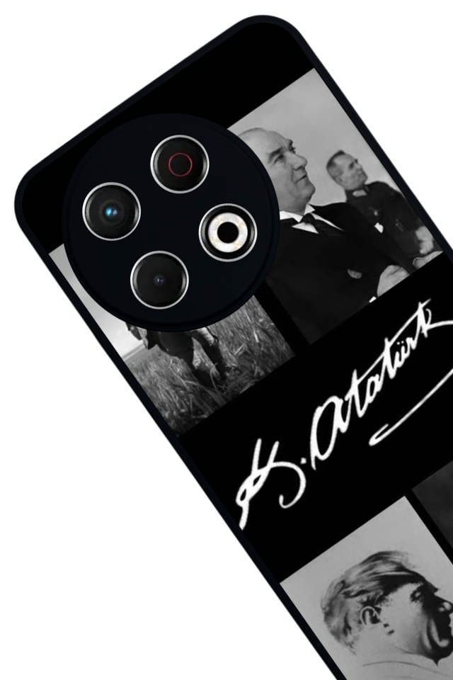 Tecno Spark 30 Pro Uyumlu Mustafa Kemal Ataturk Tasarımlı Glossy Premium Kılıf