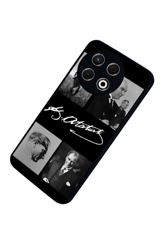 Tecno Spark 30 Pro Uyumlu Mustafa Kemal Ataturk Tasarımlı Glossy Premium Kılıf