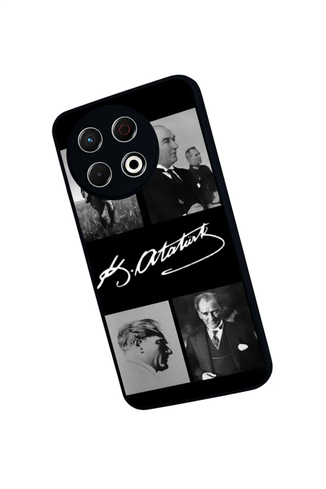 Tecno Spark 30 Pro Uyumlu Mustafa Kemal Ataturk Tasarımlı Glossy Premium Kılıf