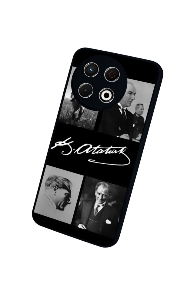 Tecno Spark 30 Pro Uyumlu Mustafa Kemal Ataturk Tasarımlı Glossy Premium Kılıf