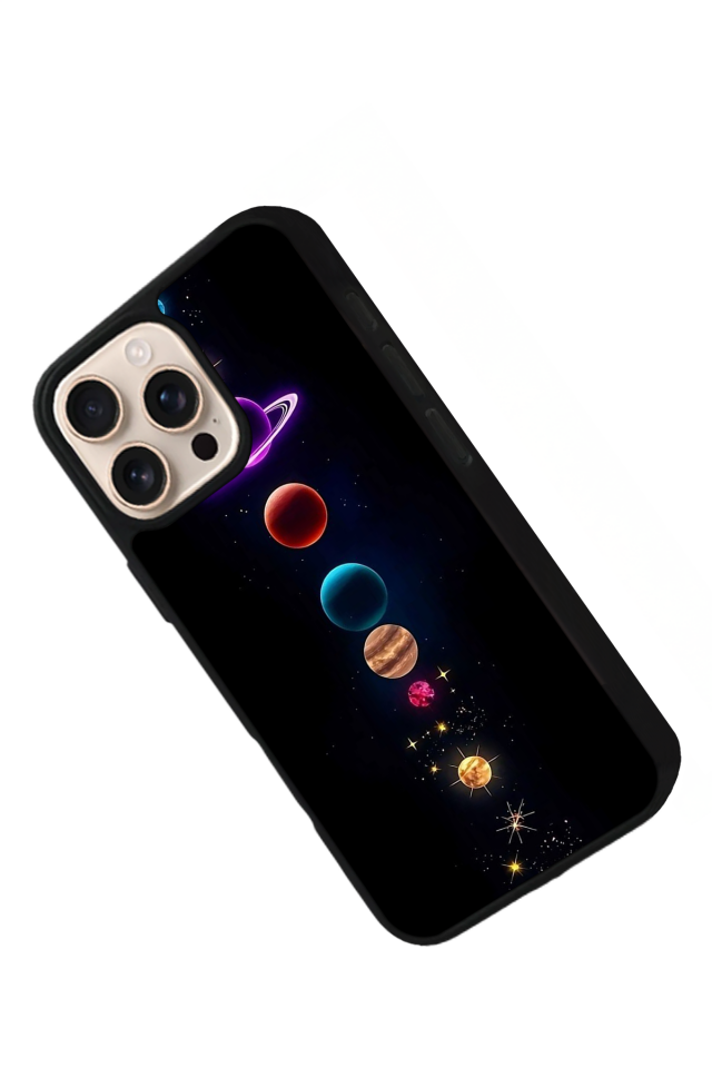 iPhone 16 Pro Uyumlu Uzay Tasarımlı Glossy Premium Kılıf