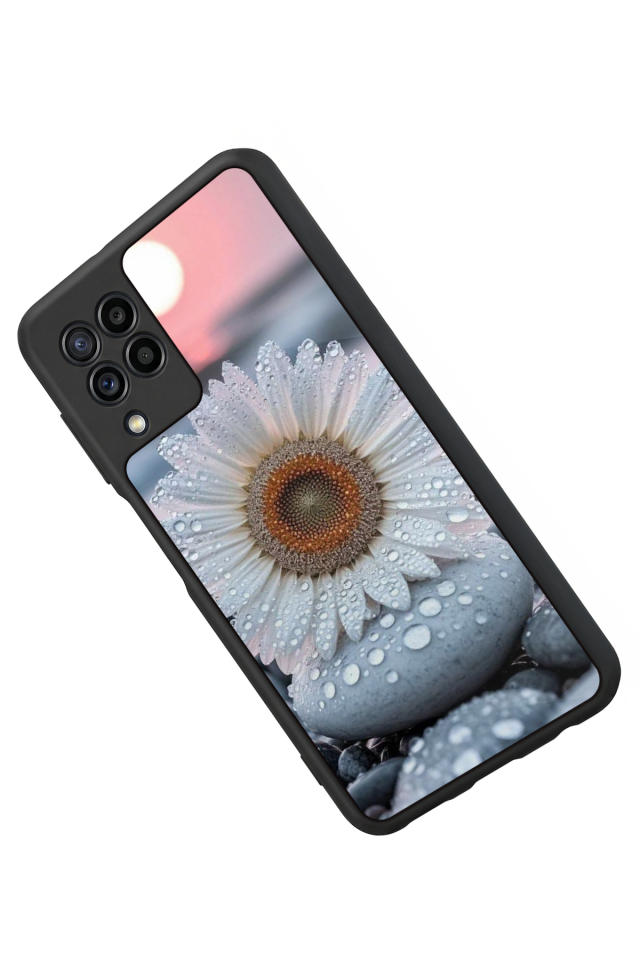 Samsung Galaxy M32 Uyumlu Cicek Tasarımlı Glossy Premium Kılıf