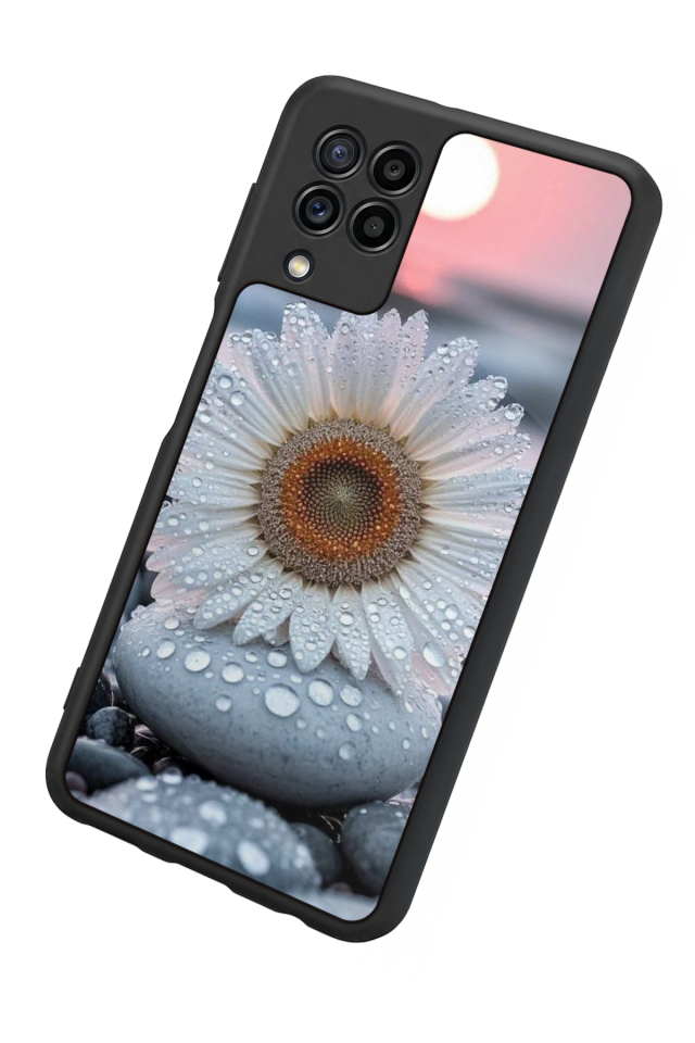 Samsung Galaxy M32 Uyumlu Cicek Tasarımlı Glossy Premium Kılıf