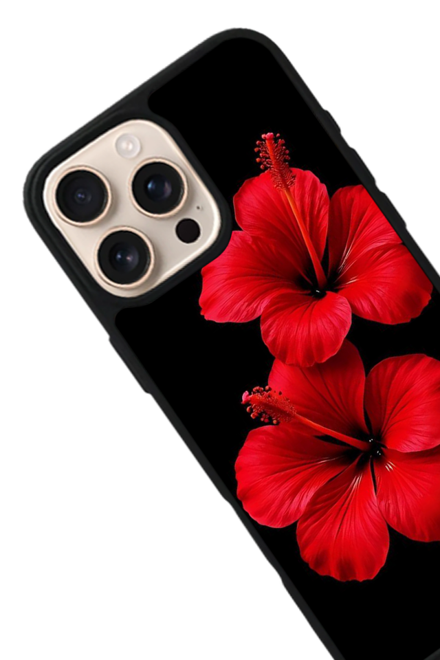 iPhone 15 Pro Max Uyumlu Cicek Tasarımlı Glossy Premium Kılıf