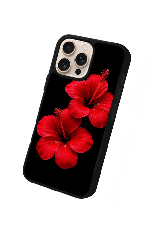 iPhone 15 Pro Max Uyumlu Cicek Tasarımlı Glossy Premium Kılıf