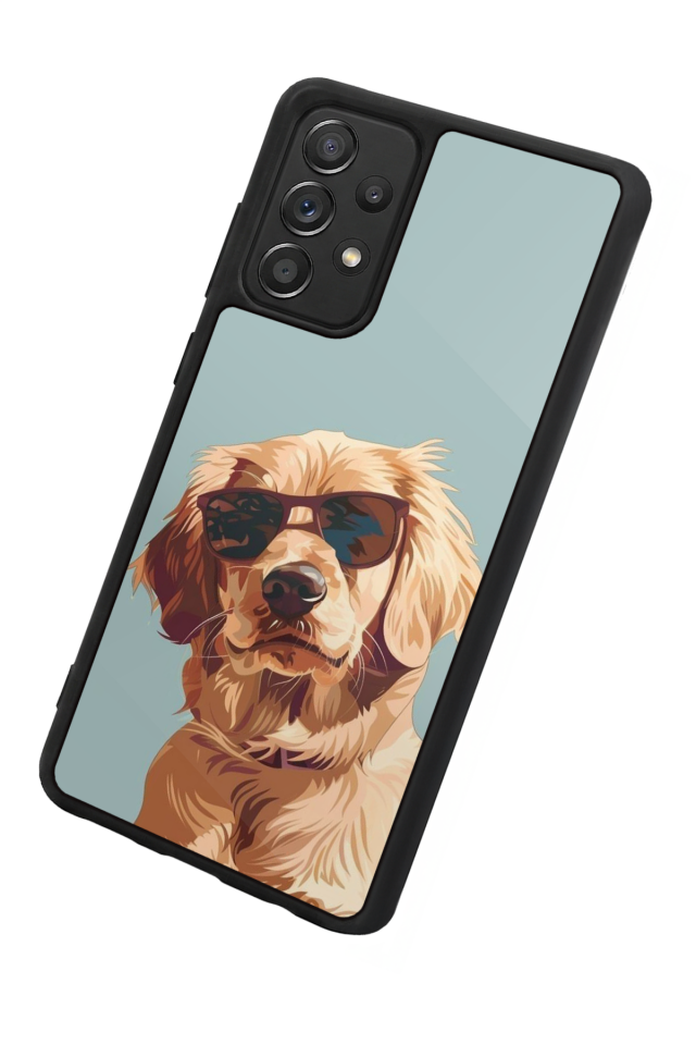 Samsung Galaxy A72 Uyumlu Golden Kopek Tasarımlı Glossy Premium Kılıf