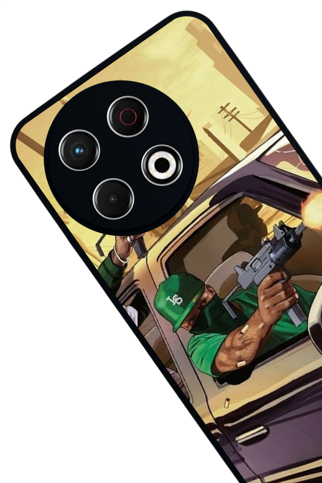 Tecno Spark 30 Pro Uyumlu GTA Tasarımlı Glossy Premium Kılıf