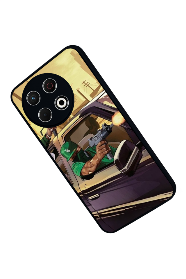 Tecno Spark 30 Pro Uyumlu GTA Tasarımlı Glossy Premium Kılıf